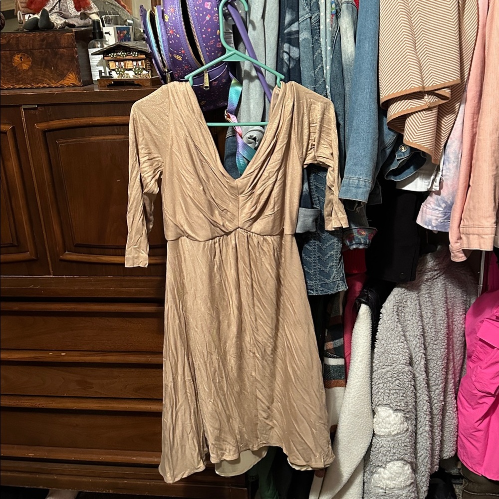 NWT Maggy Boutique Gold Shimmer Dress
